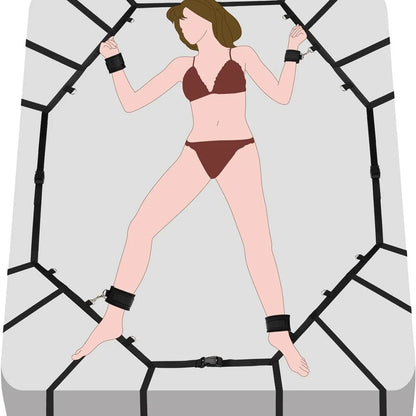 BDSM Bettfesseln Sex Handschellen Fußfesseln SM Sklave Sadistisches Sex-Set Paar Erwachsene Sex-Spielzeug-Set 18+ Erwachsene Sexspielzeug