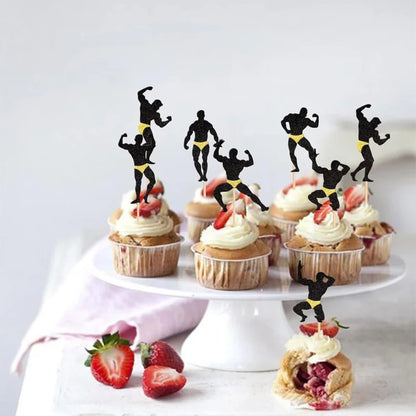 12 adornos para cupcakes de despedida de soltera, palillos para cupcakes de carne, decoraciones para bodas, compromisos, despedidas de soltera, fiestas de cumpleaños
