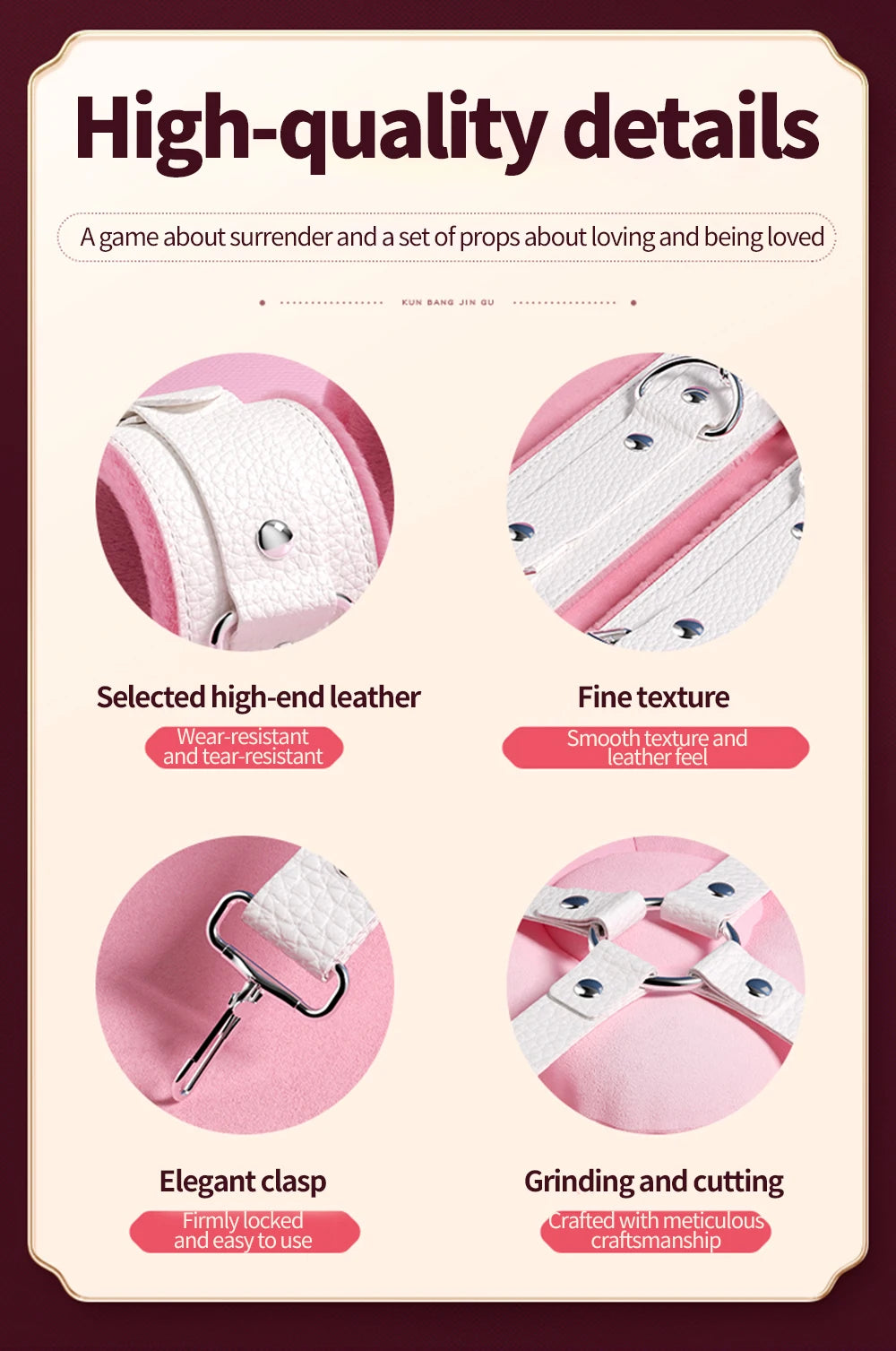 Bdsm Bondage Set Restraint Adult Game Handcuff Neck Collar Wrist Mouth Gag Strap Fetish SM Sex Toys for Woman Couples Product