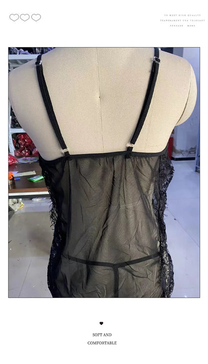 Camisón sexy de talla grande, traje sexual con perspectiva de encaje, ropa interior sexy para sexo grueso, lencería sexy, tols sexuales para niña, lencería de talla grande