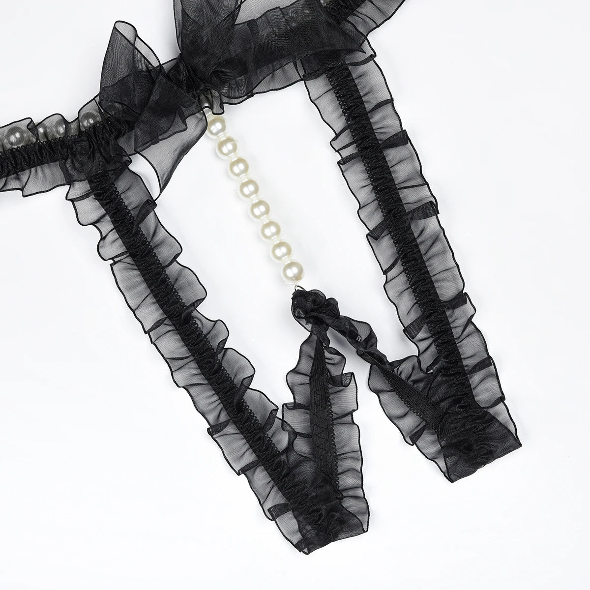 MUZISKAT Haute Sense 2024 Conjunto de lencería erótica con cadena de perlas y encaje de malla para mujer Onlyfans