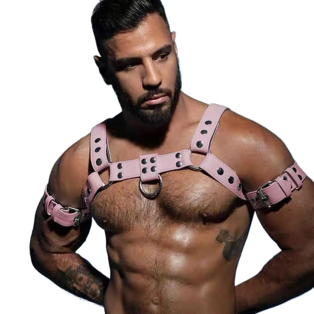Arnés Bdsm para hombre, ropa de discoteca, cinturón de hombro, fetiche para hombre, cuero, BDSM, bondage, sexual, cuerpo, pecho, trajes sexys para hombre
