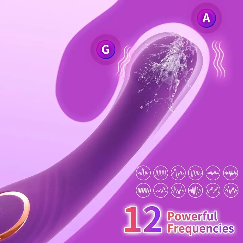 12 Vibration Modes Powerful Vibrator Silent Vibe G-Spot Stimulate Vaginal Massage Vibrating Dildo Adult Womens Plurasre DUBNIY