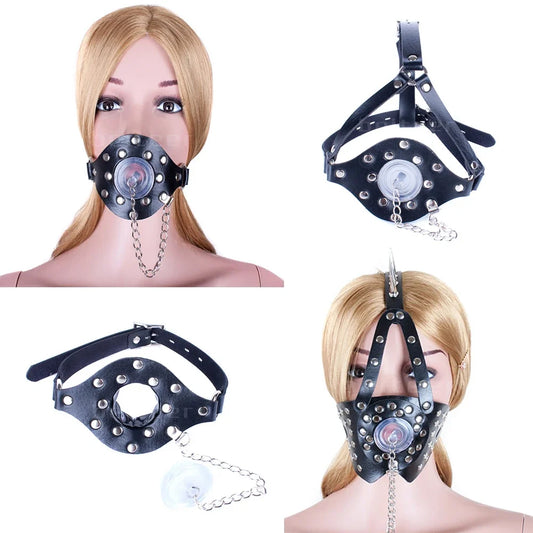 BDSM Black Open Mouth Gag with Cover Slave  Adult Game Erotic Sex Toy Bed Restraints Sex Products For Couples SM Toys