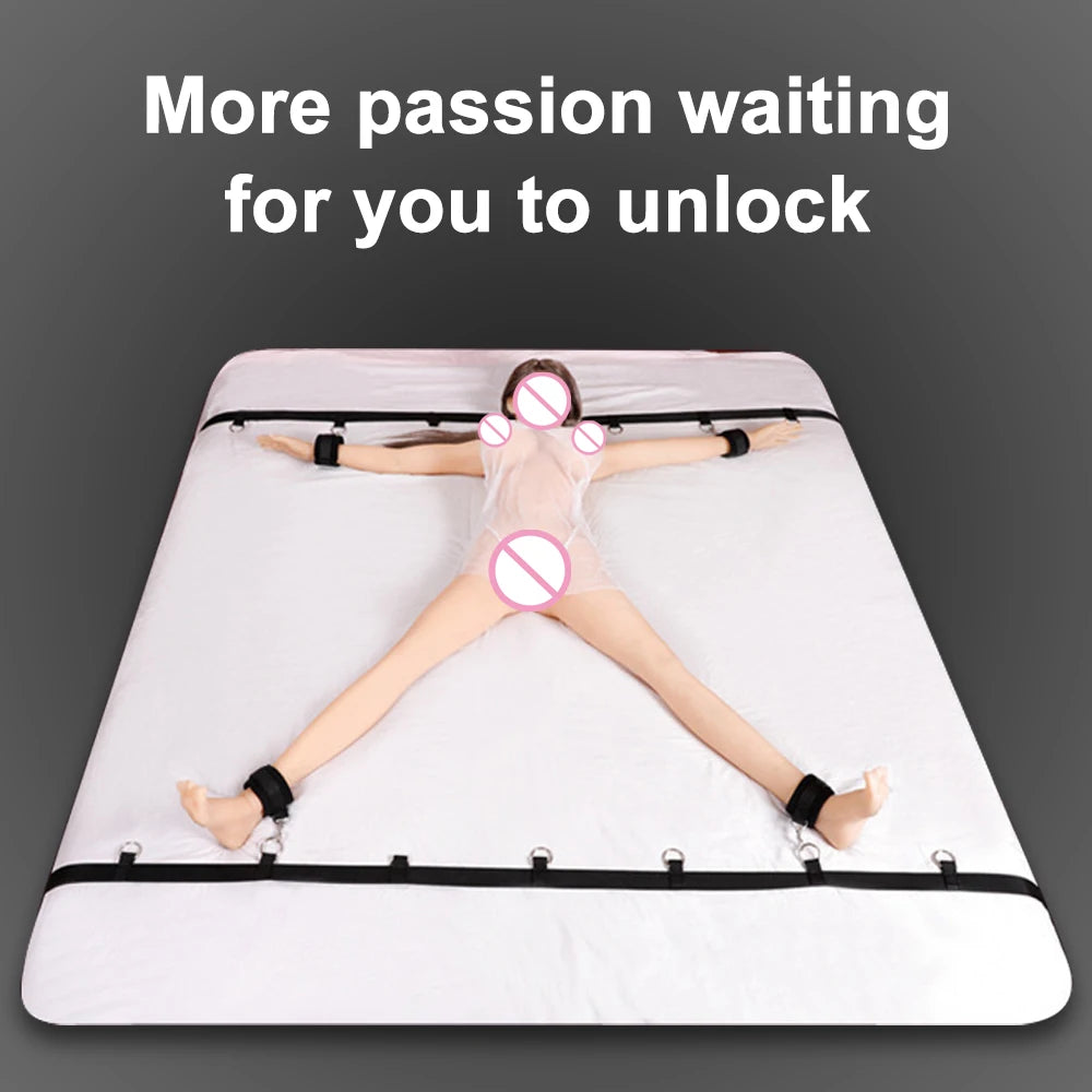 BDSM Sexspielzeug-Sets für Erwachsene für sexy Spiele Bondage-Maskenset Federhandschellen Fußfesseln Fesseln für Paare Sexuelle Hilfsmittel ﻿18+