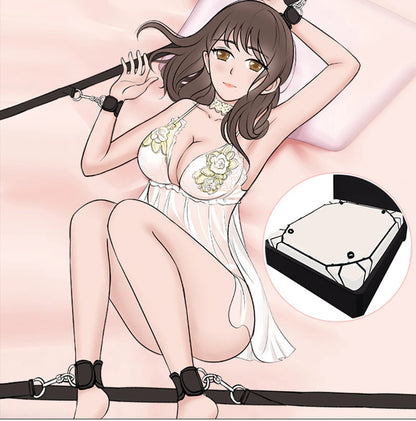 BDSM Bettfesseln Sex Handschellen Fußfesseln SM Sklave Sadistisches Sex-Set Paar Erwachsene Sex-Spielzeug-Set 18+ Erwachsene Sexspielzeug