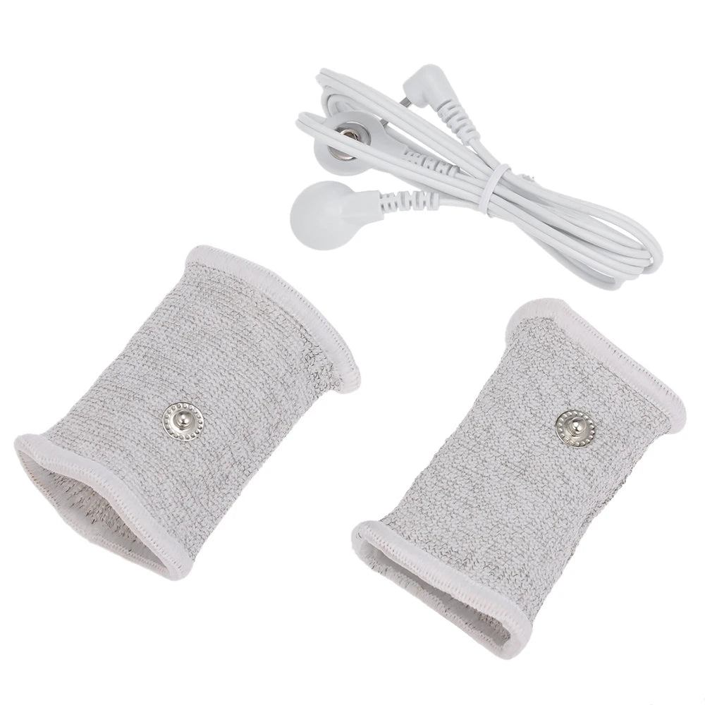 Funda de pene con fibra conductora para electrochoque BDSM, anillos para escroto, estimulación eléctrica, terapia de pene, productos sexuales masculinos para agrandar el pene.