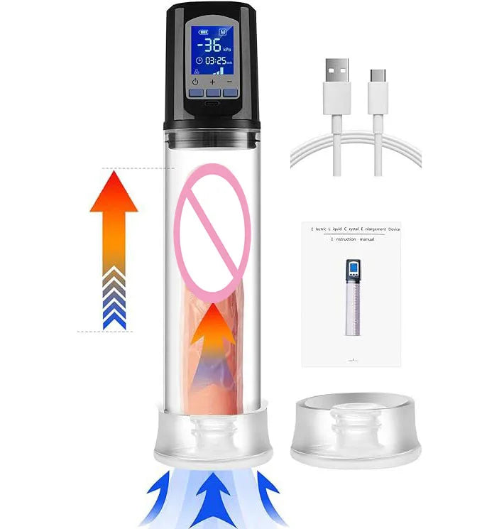 Sex Toys For Men 6 Powerful Sucking Modes LCD Display Electric Vacuum Penis Enlargement Extend Training Pump For Men