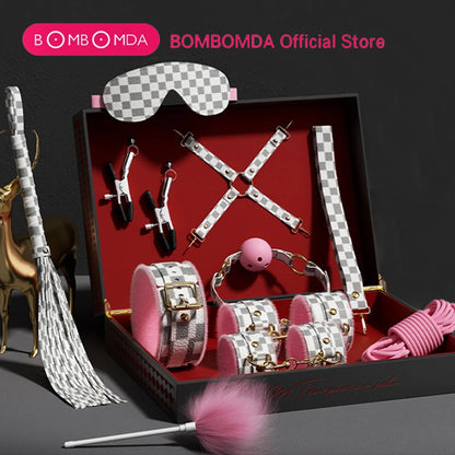 Bdsm Bondage Set Restraint Adult Game Handcuff Neck Collar Wrist Mouth Gag Strap Fetish SM Sex Toys for Woman Couples Product