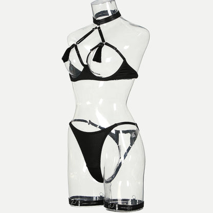 MUZISKAT Sexy Lingerie See Through Bra Set Hot Erotic Lingerie Thong Sexy Erotic Set