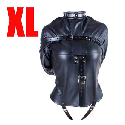 BDSM Leather Armbinder Restraint Straitjacket Sex Toy,Straight Jacket Bondage Adjustable Belt,Slave Cosplay Women's Sexy Costume