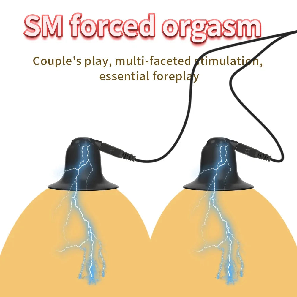 BDSM Electrode Breast Clip Nipple Toy for Women Men Couple Electric Shock Foreplay Flirting Medical Themed Sex Toys for Pleasure