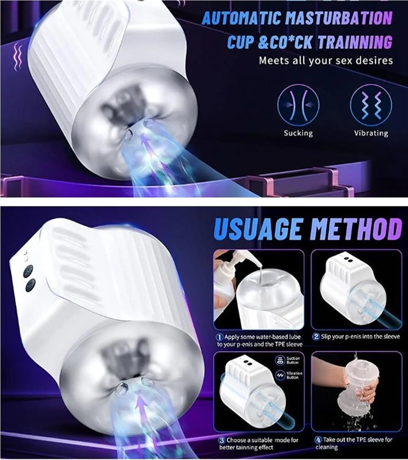 Juguetes sexuales para hombres Masturbación masculina vagina realista, patrón giratorio de estimulación del pene máquina de sexo oral juguetes sexuales para adultos