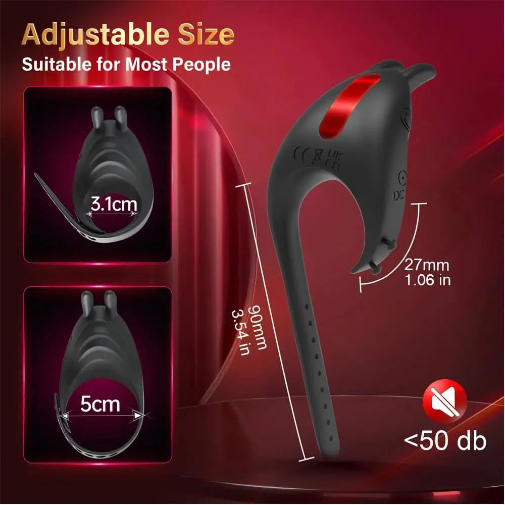 Vibrating Cock Ring Adjustable Couple Vibrator Male Penis Masturbator Clitoris Stimulation Vibe Ejaculation Delay Cock Ring