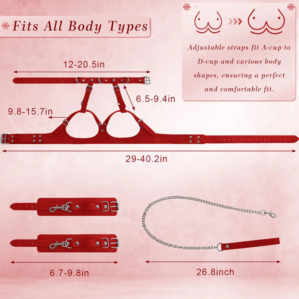 BDSM Pussy Handcuffs Sex Toys Games for Couples Slave Harness Cuffs Bondage Straps Erotic Obedience Turn Female Sex Kits