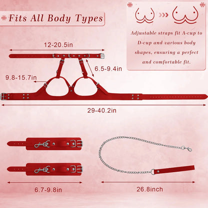 BDSM Pussy Handcuffs Sex Toys Games for Couples Slave Harness Cuffs Bondage Straps Erotic Obedience Turn Female Sex Kits