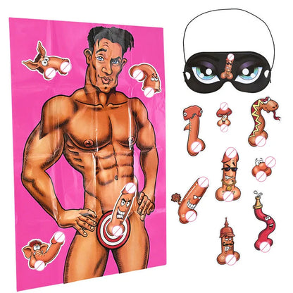 Bachelorette Party Game Funny Paper Poster Hunk Dick Photo Props Bride To Be Hen Night Party Supplies Bridal Shower Wedding Gift