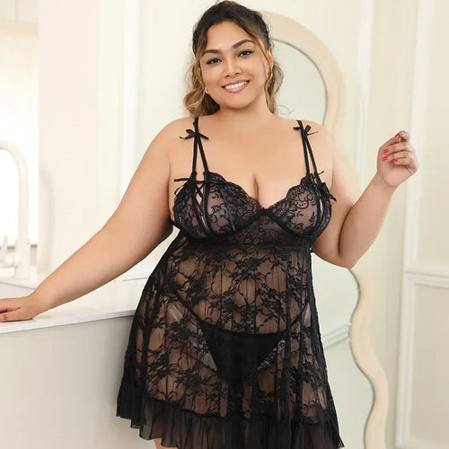 2025 Sexy Lingerie Lace Halter Sexy Nightdress Plus Size Women Lingerie Ladies Nightdress Home Suit 2 Pieces Set Women'S Pajama