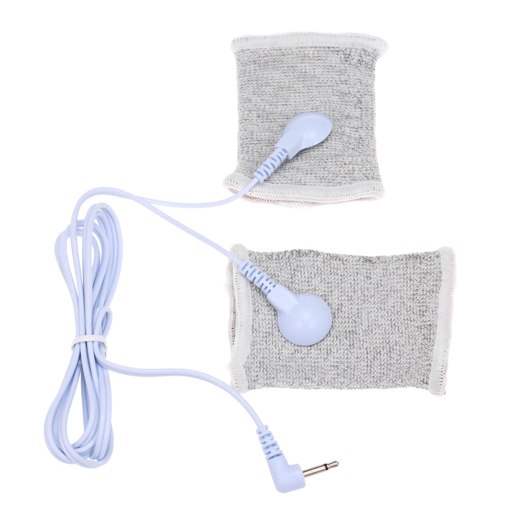 Funda de pene con fibra conductora para electrochoque BDSM, anillos para escroto, estimulación eléctrica, terapia de pene, productos sexuales masculinos para agrandar el pene.