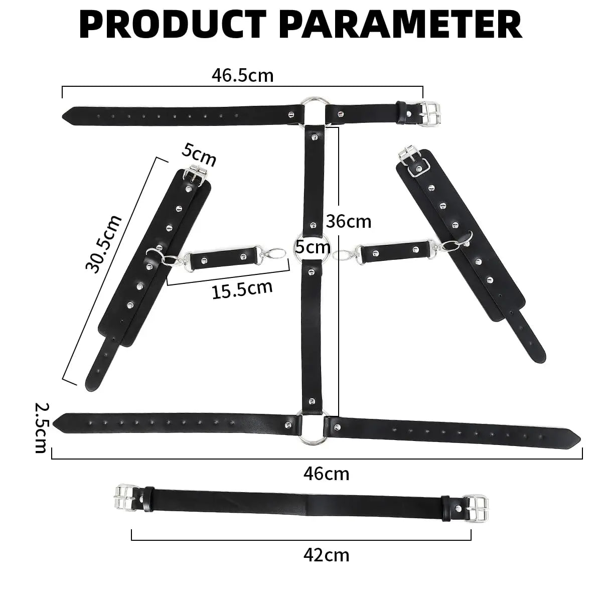 BDSM Bondage Fesseln Handschellen Sexspielzeug Hals bis Handgelenk hinter dem Rücken Verstellbarer Handschellengürtel PU-Leder für SM-Spiele für Erwachsene