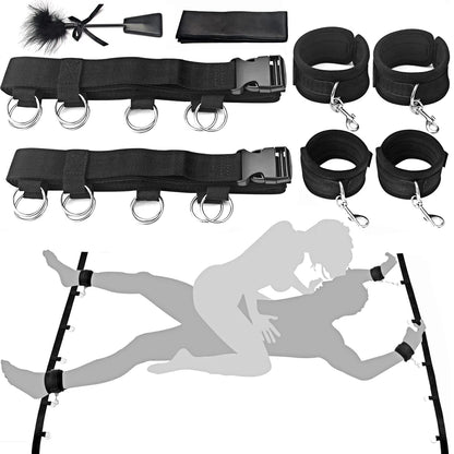 BDSM Sexspielzeug-Sets für Erwachsene für sexy Spiele Bondage-Maskenset Federhandschellen Fußfesseln Fesseln für Paare Sexuelle Hilfsmittel ﻿18+