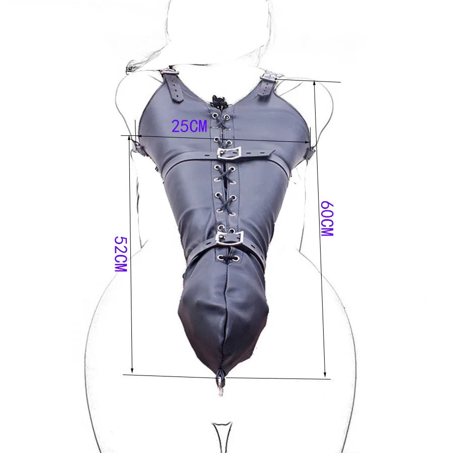 BDSM Sex Bondage Arm Binder, Detrás de la espalda, Camisa de fuerza, SM Leather Arm Binder Restraint, Guante de esclavo con cerradura y correa de hombro