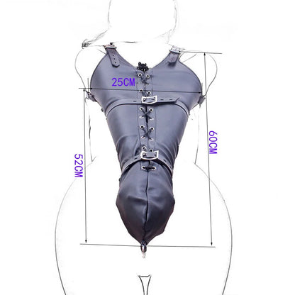 BDSM Sex Bondage Arm Binder, Detrás de la espalda, Camisa de fuerza, SM Leather Arm Binder Restraint, Guante de esclavo con cerradura y correa de hombro