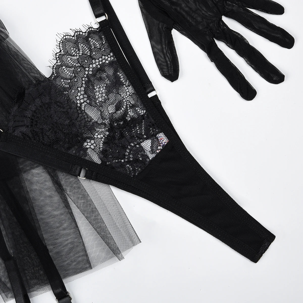 MUZISKAT 2024 - Lencería erótica cómoda de malla transparente con bordado de encaje hueco para Onlyfans