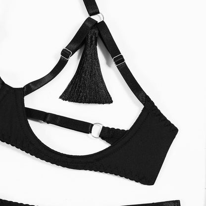 MUZISKAT Sexy Lingerie See Through Bra Set Hot Erotic Lingerie Thong Sexy Erotic Set