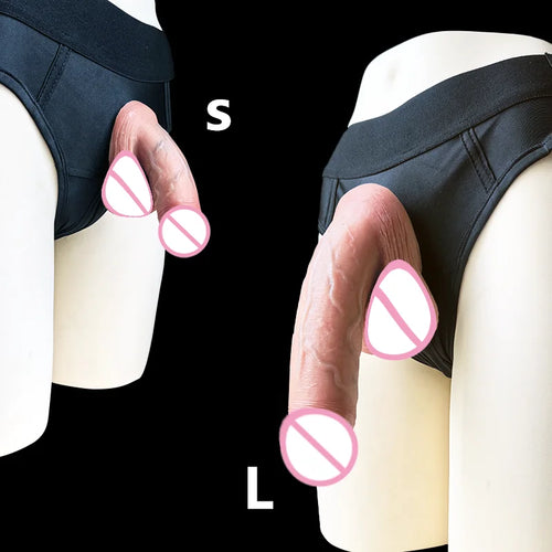Super soft dildo, figurine stress - relieving sex toy, female - to - male or male - to - large - sized wearable fake penis, coup