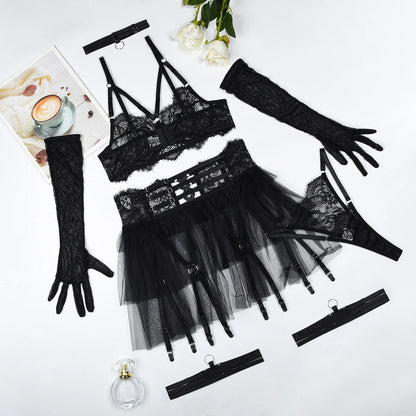 MUZISKAT 2024 - Lencería erótica cómoda de malla transparente con bordado de encaje hueco para Onlyfans