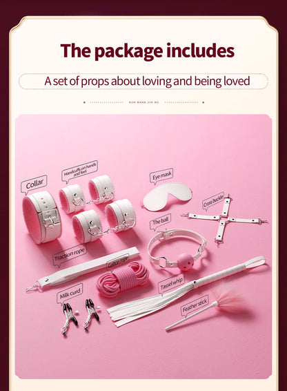 Bdsm Bondage Set Restraint Adult Game Handcuff Neck Collar Wrist Mouth Gag Strap Fetish SM Sex Toys for Woman Couples Product