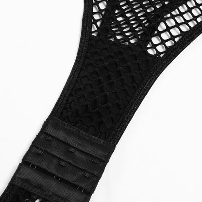 MUZISKAT Hot Explosive Models Erotic Lingerie Sexy Skeleton See-Through Mesh Neck Jumpsuit