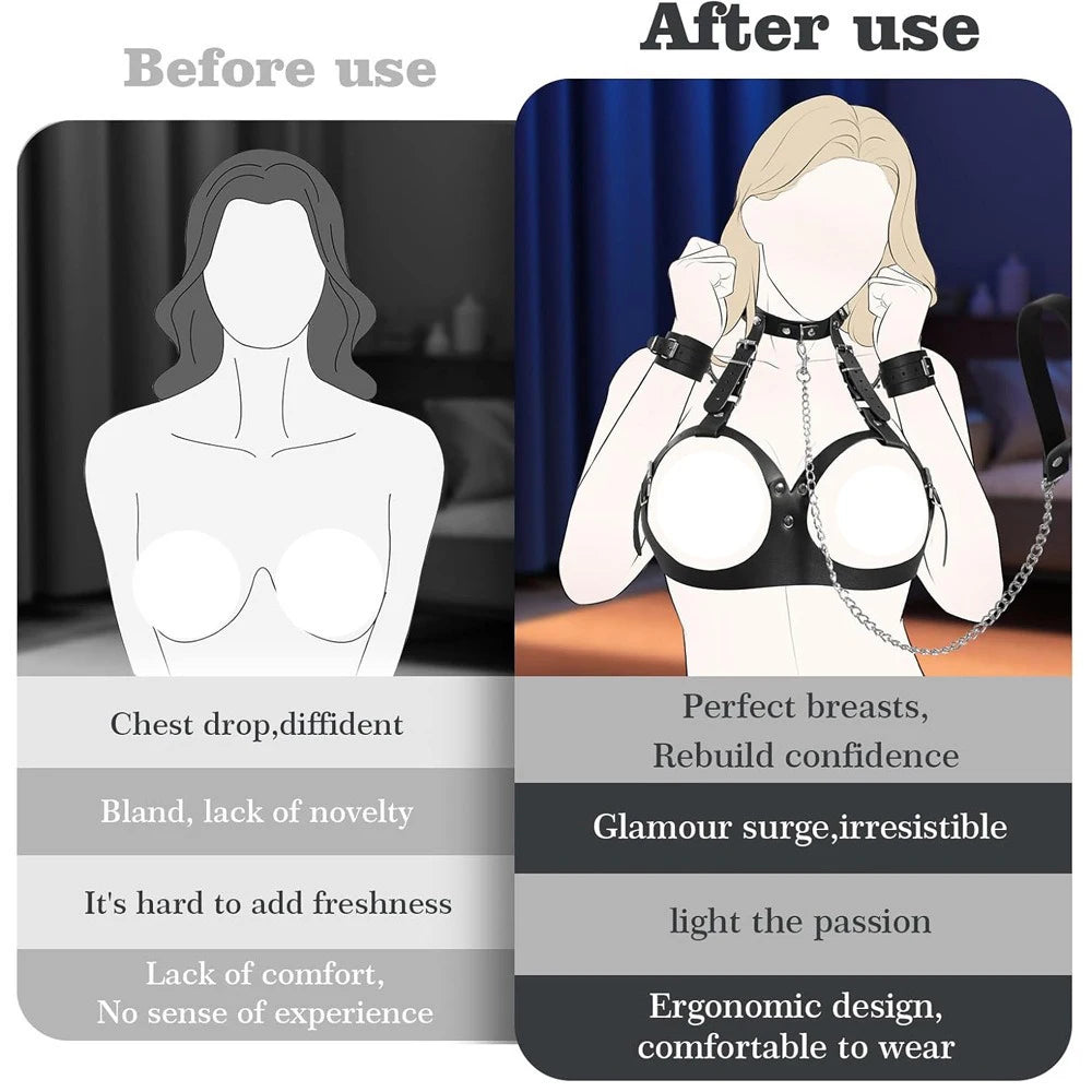 BDSM Pussy Handcuffs Sex Toys Games for Couples Slave Harness Cuffs Bondage Straps Erotic Obedience Turn Female Sex Kits