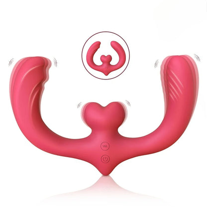Consolador vibrador de doble punta para punto G, para mujeres y parejas lesbianas, 7 modos, sin tirantes, con control remoto, ideal para adultos.