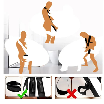 BDSM Bondage Love Slings for Couples Sex Swing Set with Adjustable Strap Adult Sex Toy Soft Plush Padding Mat Sex Restraints Toy