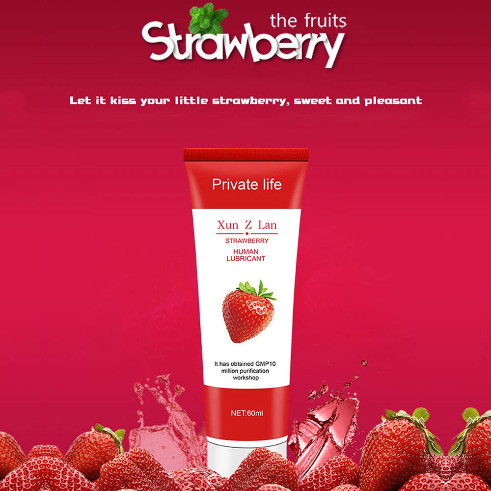 Sex Lubricant Lubricant for Sex Strawberry Flavor Lube Water Based Lubricant Oral Sex Anal Sex Masturbation Vagina Orgasm Gel