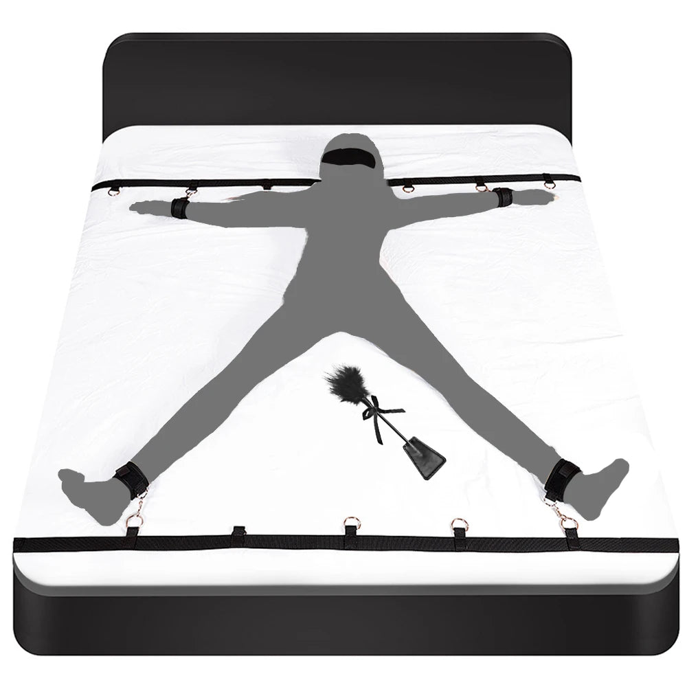 BDSM Adult SM Sex Restraint Handcuffs Slave Tools Bdsm Sexy Wrist To Ankle Cuffs Open Leg Hand Toys Bondage For Couples 18+