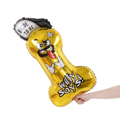 Funny Penis Foil Balloon Big Willy Shape Inflatable Ballons Bachelorette Party Bride To Be Decor Globos Hen Night Party Supplies