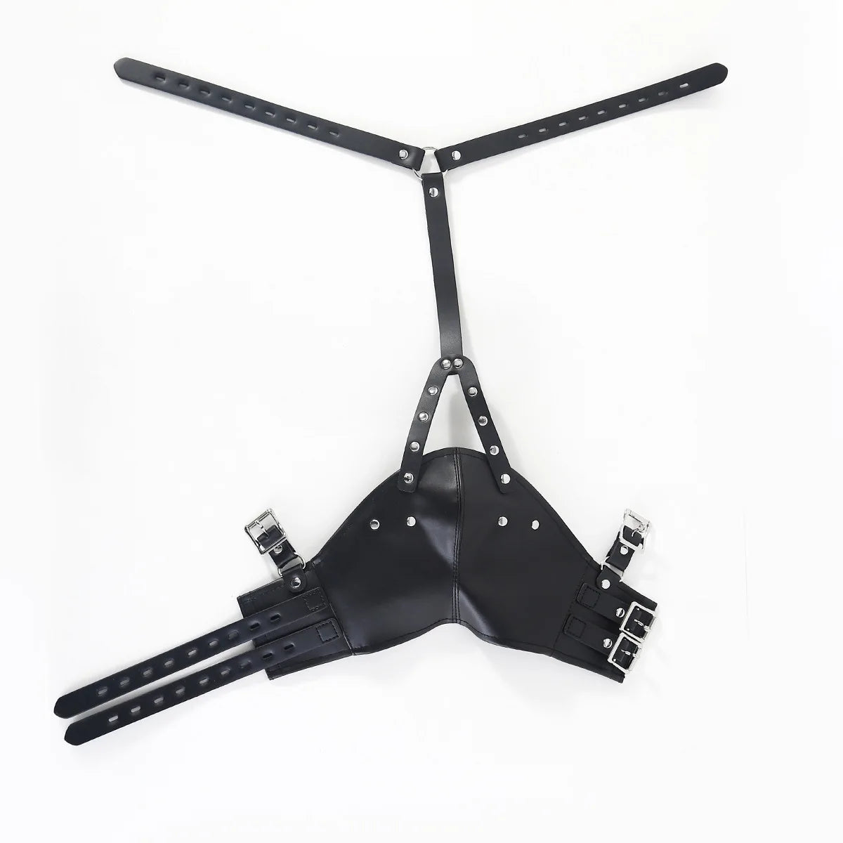 Máscara de cuero con capucha para SM, arnés de bondage BDSM, mordaza, máscara con bola, mordaza para la boca, fetiche erótico, restricción de esclavos, juguetes sexuales para parejas.