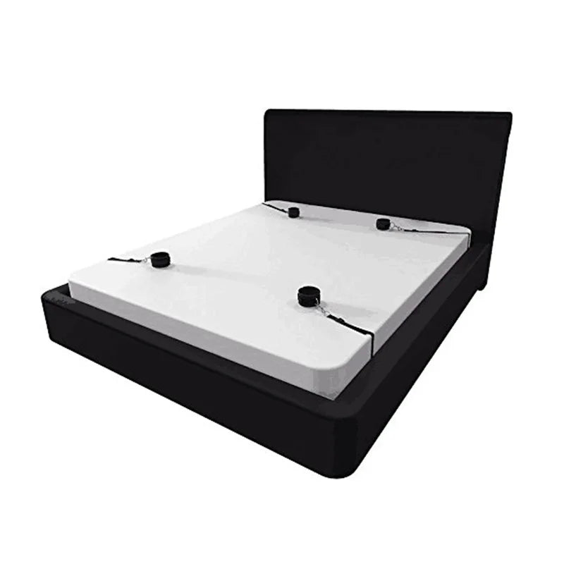 BDSM Bondage Restraint Set for Couples – Adjustable Handcuffs & Ankle Cuffs with Bed Straps,Soft SM Cuffs for Erotic Adult Games