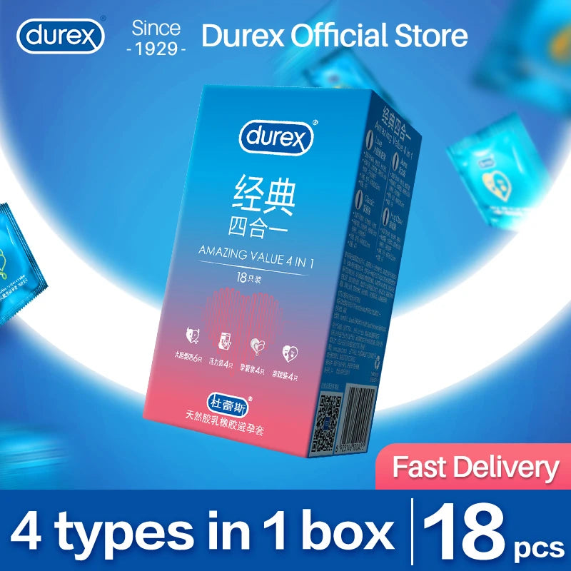 Durex Kondome Gemischte Packung Penishülle Intimartikel Naturlatex Glatt Gleitmittel für Erwachsene Kondome für Männer