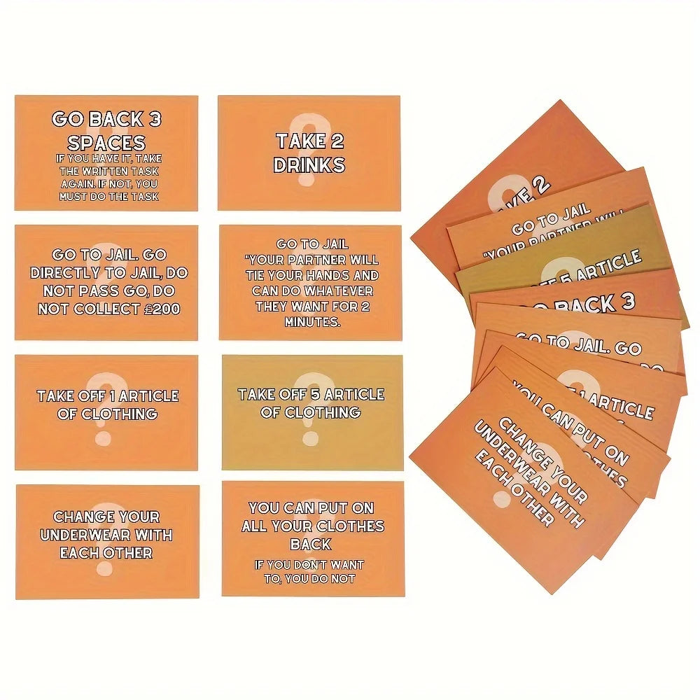 Adultopoly-Brettspiel für Paare, für Sexspielzeug, Date Night, Paarspiel, Kartenbrettspiel, Requisiten für 1 Set, Sexspielbrett für Erwachsene