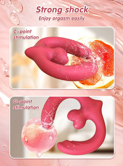 Consolador vibrador de doble punta para punto G, para mujeres y parejas lesbianas, 7 modos, sin tirantes, con control remoto, ideal para adultos.