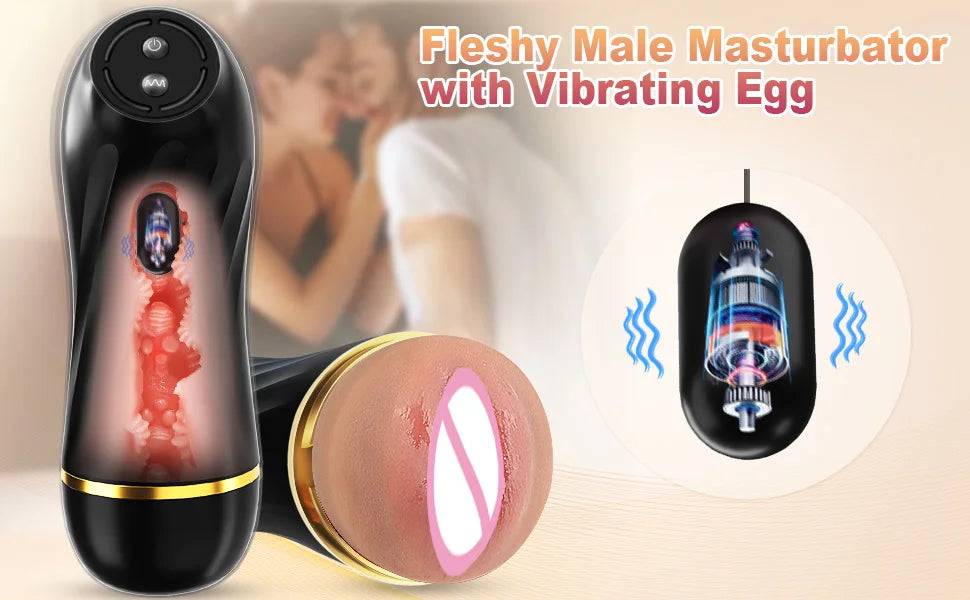 Masturbador masculino con copa, juguetes sexuales para hombres, vibrador de bolsillo realista, suministros para adultos, textura de vagina realista, estimulador de pene.