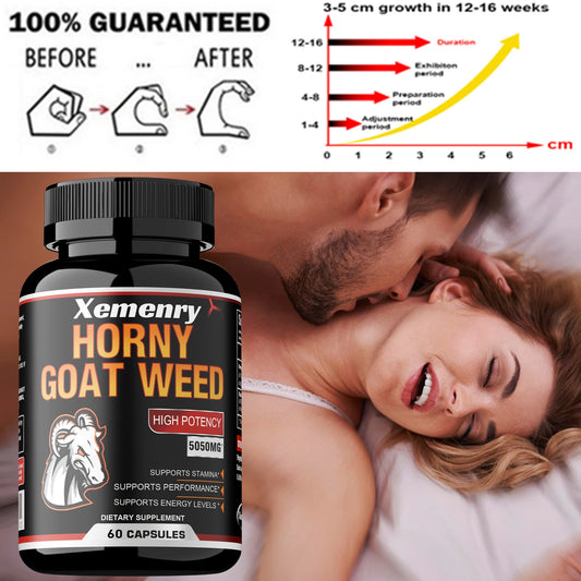 Horny Goat Weed Kapseln 5050 mg – Enthält Schwarzpfefferextrakt – Maximale Wirksamkeit 120 Kapseln Nahrungsergänzungsmittel