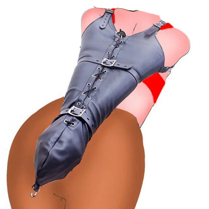 BDSM Zwangsjacke / Armbinder,Leder Deluxe Armbinder Fesseln,Bondage-Handschuhe hinter dem Rücken,Sexspielzeug für Paare Sex Shop