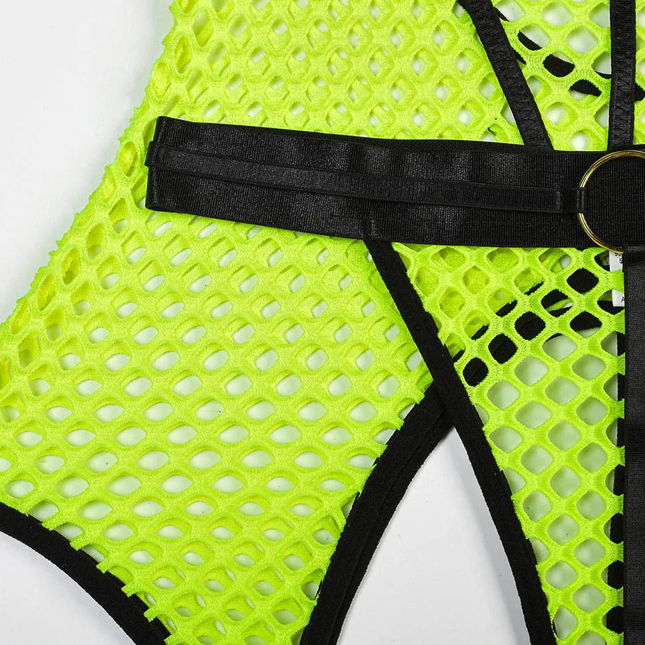 JSY Sexy Lingerie Set For Women's Body Underwear Transparent Mesh Nightgown Bodysuit Sleepwear Erotic Lingerie Porno Costumes