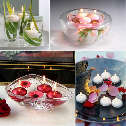 30Pcs Romantic Unscented Floating Candles DIY Round Decor Party Supplies for Dinners Anniversary Weddings Valentines Events