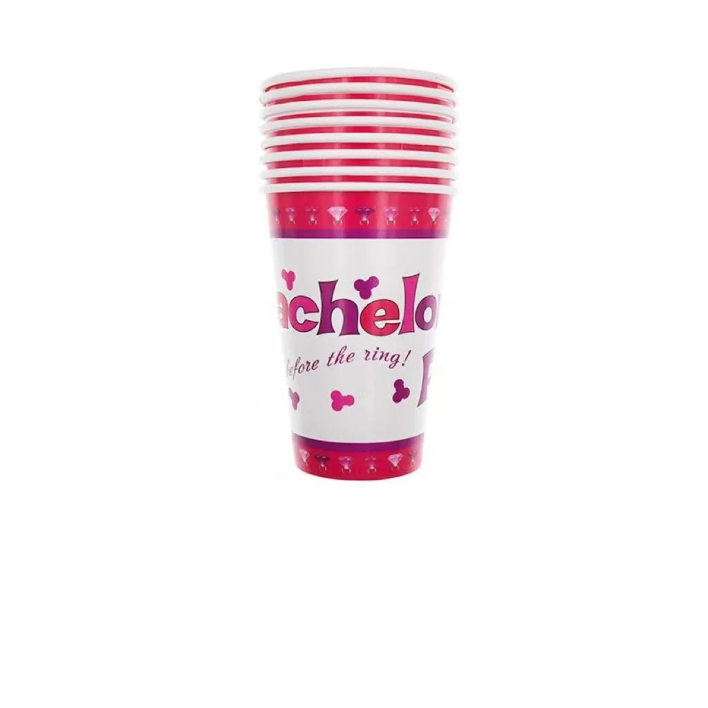 Bachelorette Party Accessories Rose Pink Funny Penis Table Decorations Dick Straw Plate Cups Wedding Favor Ideas Gift for Guest